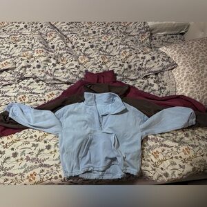 Bundle of 3 lululemon Softstreme half zip size 8